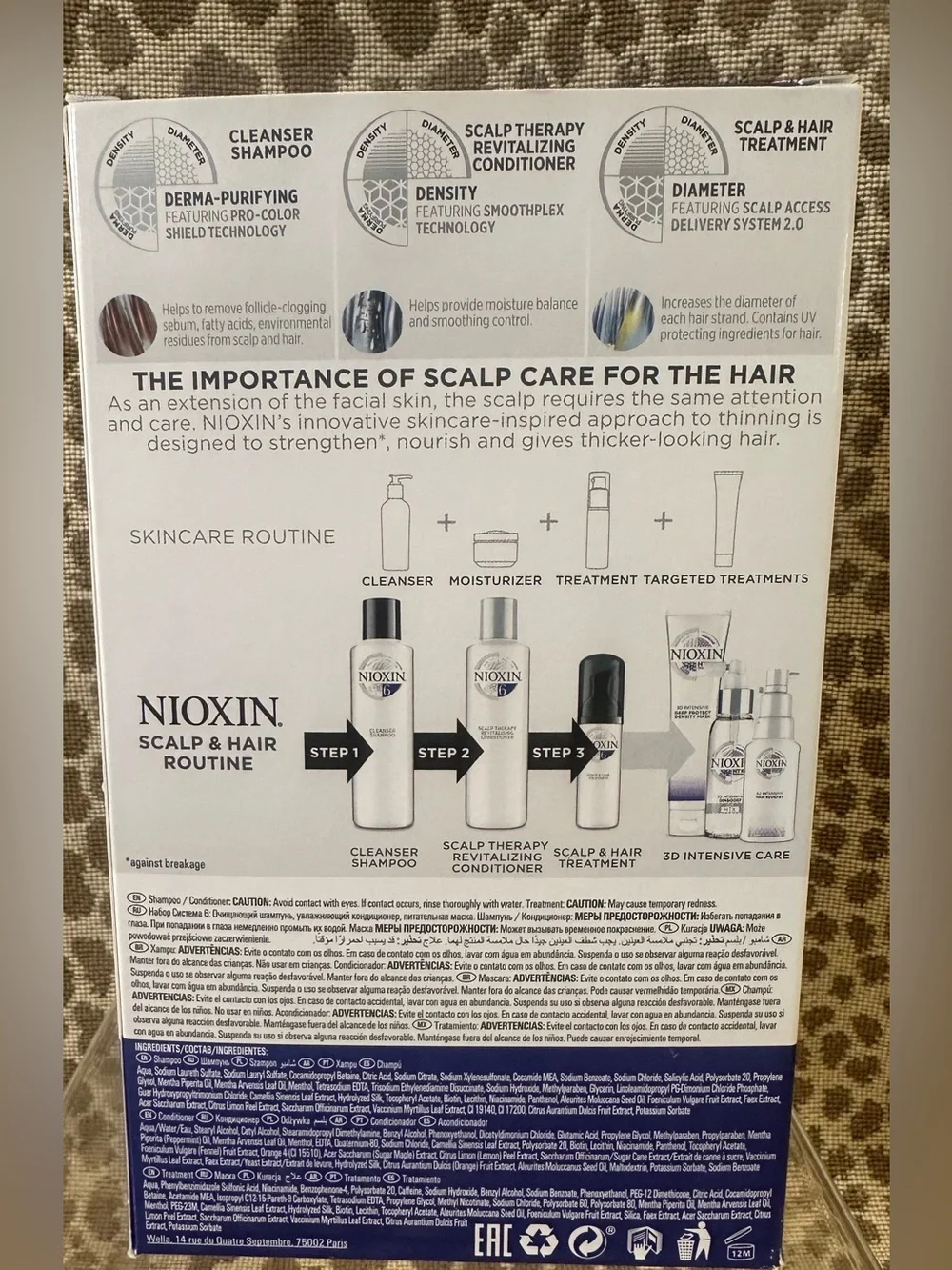 NIOXIN System 6 Kit~Shampoo+Conditioner Scalp Treatment~Color Safe~New In Box!